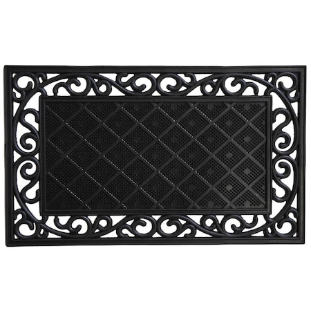 Configuracion 18 x 30 in. Madison Rubber Rectangular Doormat Black CO3357260